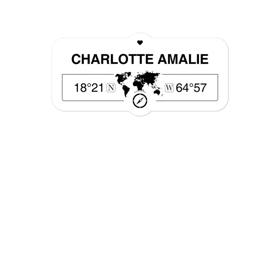 Charlotte Amalie, United St 2 x 5.5" Inch Stickers Gift with Map Coordinates #REF2748F6546