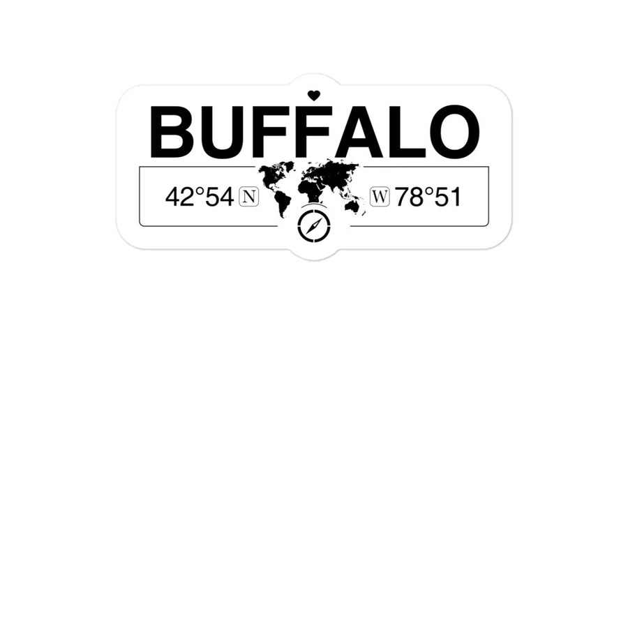 Buffalo, New York 2 x 5.5" Inch Stickers Gift with Map Coordinates #REF2748F6546