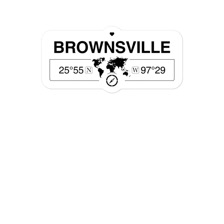 Brownsville, Texas 2 x 5.5" Inch Stickers Gift with Map Coordinates #REF2748F6546