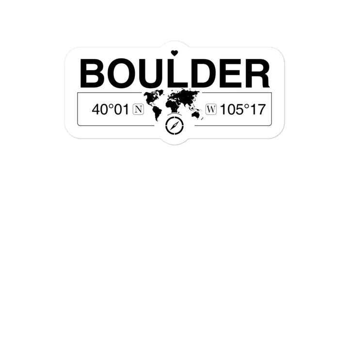 Boulder, Colorado 2 x 5.5" Inch Stickers Gift with Map Coordinates #REF2748F6546