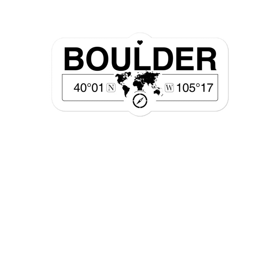 Boulder, Colorado 2 x 5.5" Inch Stickers Gift with Map Coordinates #REF2748F6546
