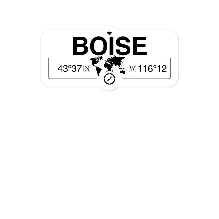 Boise, Idaho 2 x 5.5" Inch Stickers Gift with Map Coordinates #REF2748F6546