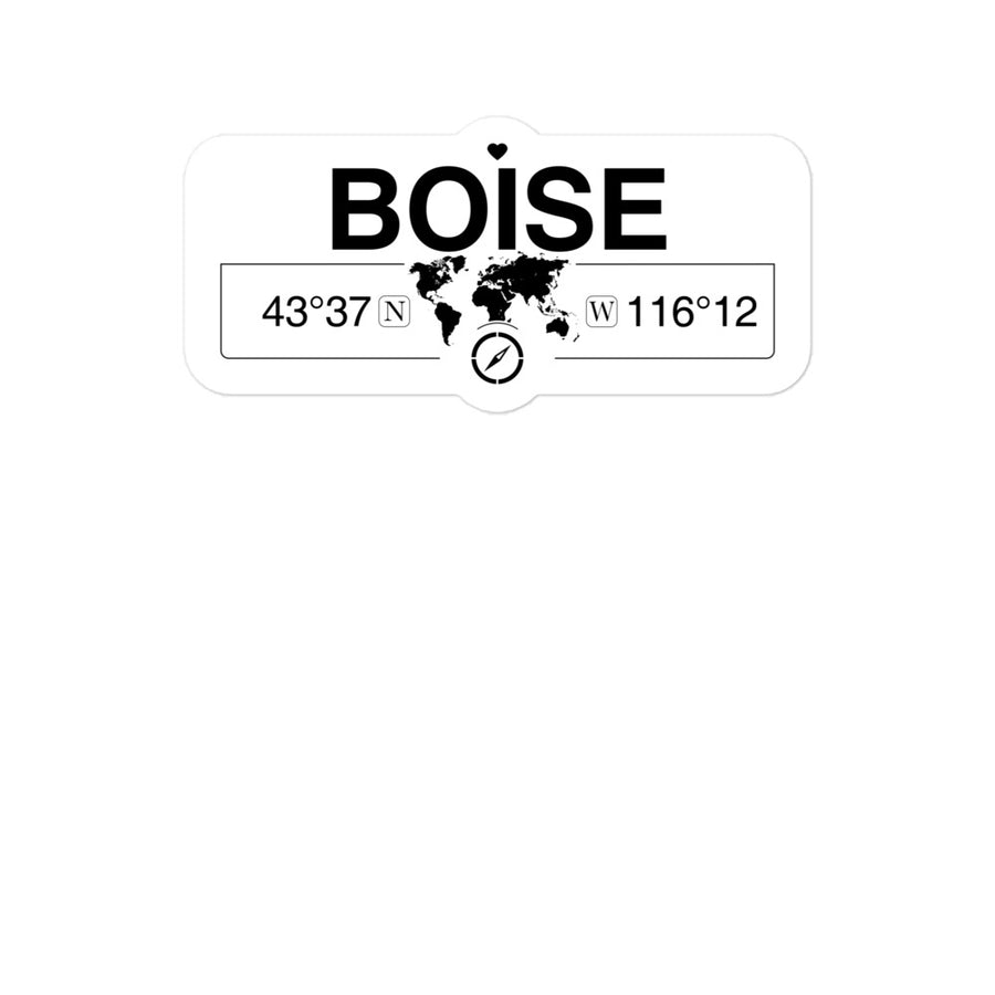 Boise, Idaho 2 x 5.5" Inch Stickers Gift with Map Coordinates #REF2748F6546