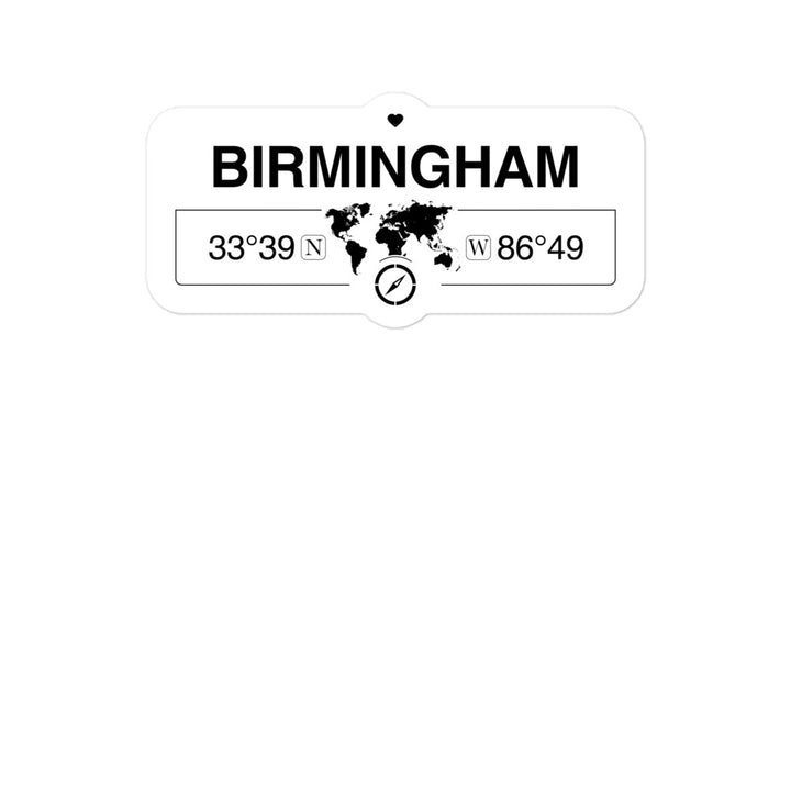 Birmingham, Alabama 2 x 5.5" Inch Stickers Gift with Map Coordinates #REF2748F6546