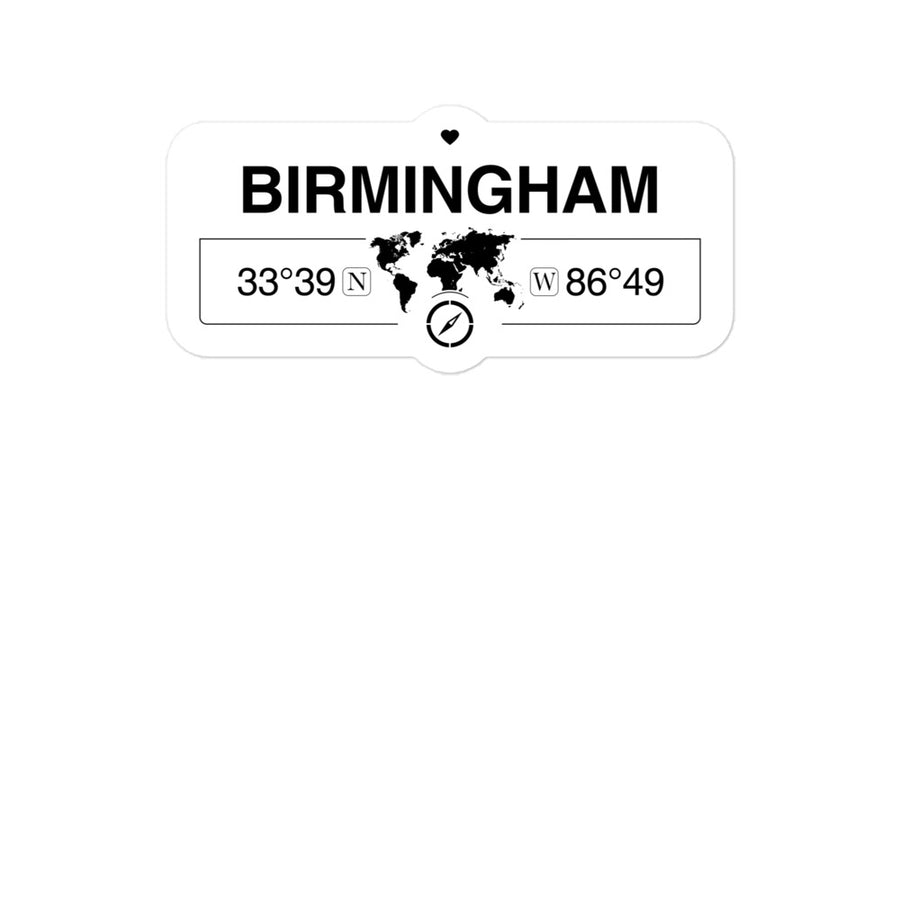 Birmingham, Alabama 2 x 5.5" Inch Stickers Gift with Map Coordinates #REF2748F6546