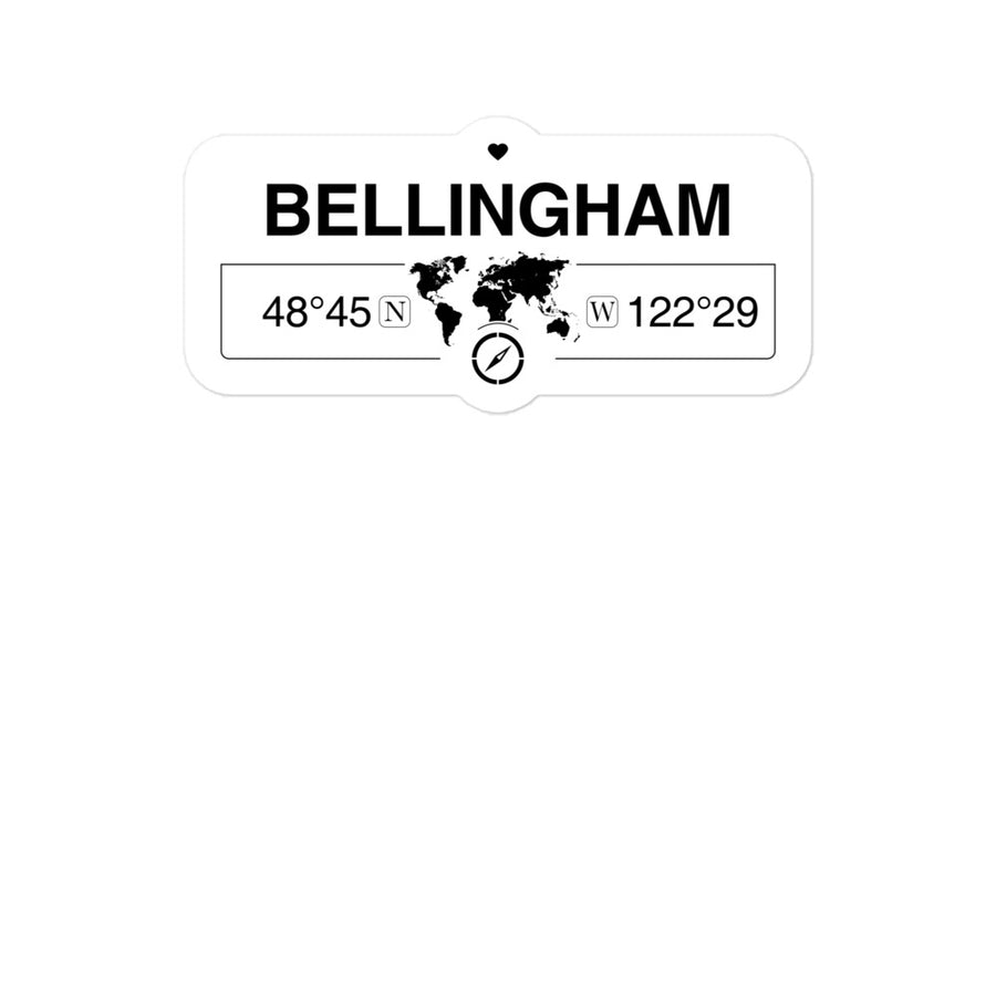 Bellingham, Washington 2 x 5.5" Inch Stickers Gift with Map Coordinates #REF2748F6546
