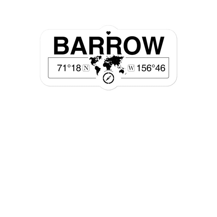 Barrow, Alaska 2 x 5.5" Inch Stickers Gift with Map Coordinates #REF2748F6546