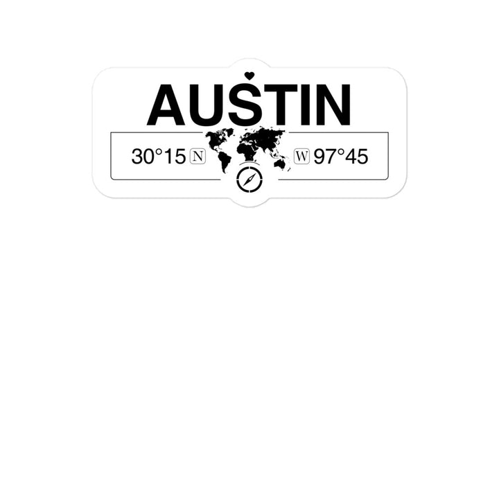 Austin, Texas 2 x 5.5" Inch Stickers Gift with Map Coordinates #REF2748F6546