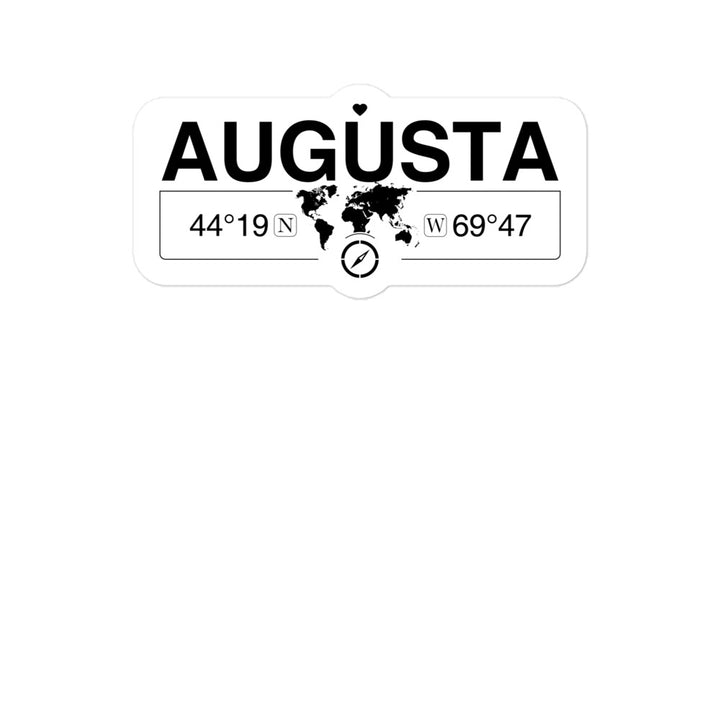 Augusta, Maine 2 x 5.5" Inch Stickers Gift with Map Coordinates #REF2748F6546