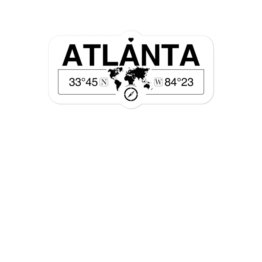 Atlanta, Georgia 2 x 5.5" Inch Stickers Gift with Map Coordinates #REF2748F6546