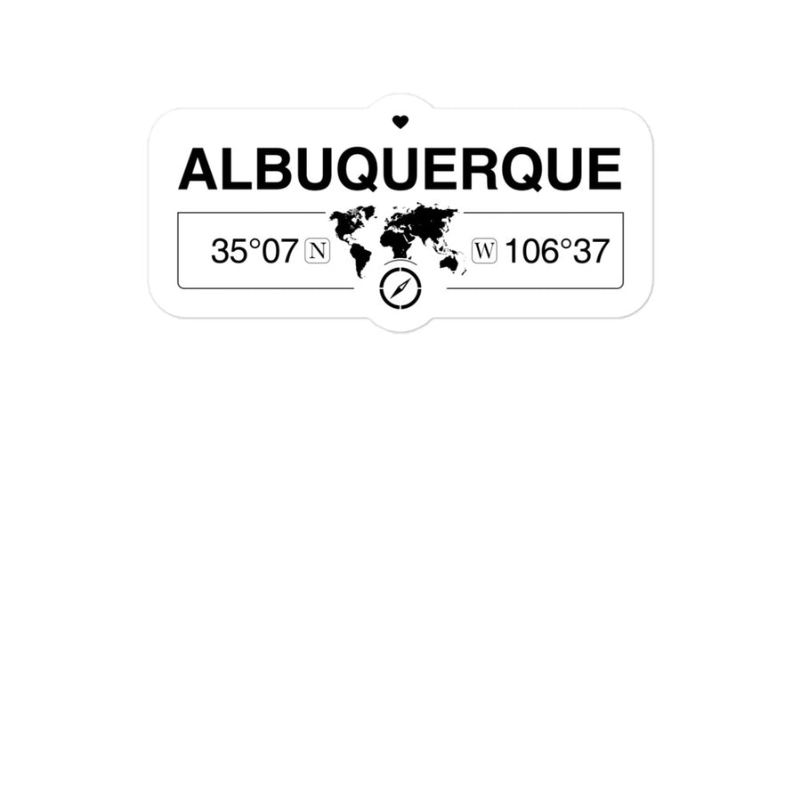 Albuquerque, New Mexico 2 x 5.5" Inch Stickers Gift with Map Coordinates #REF2748F6546