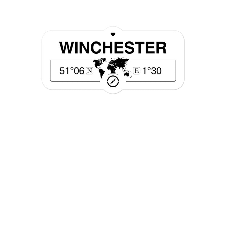 Winchester, England 2 x 5.5" Inch Stickers Gift with Map Coordinates #REF2748F6546