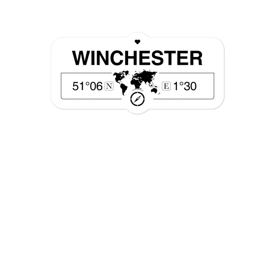 Winchester, England 2 x 5.5" Inch Stickers Gift with Map Coordinates #REF2748F6546