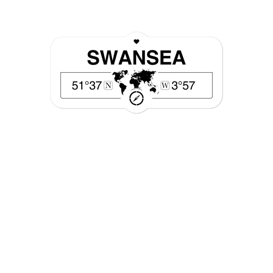 Swansea, Wales 2 x 5.5" Inch Stickers Gift with Map Coordinates #REF2748F6546