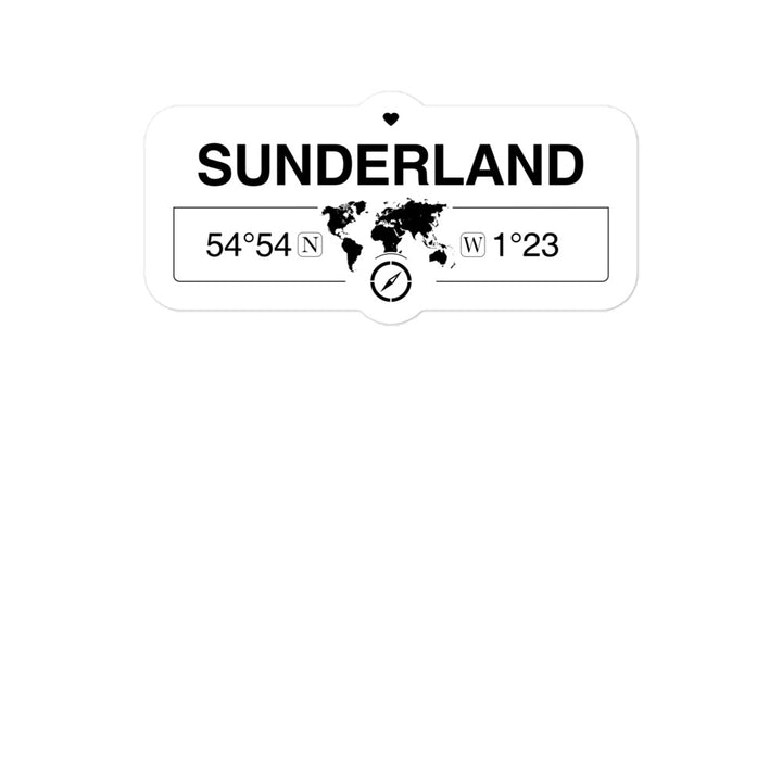 Sunderland, England 2 x 5.5" Inch Stickers Gift with Map Coordinates #REF2748F6546