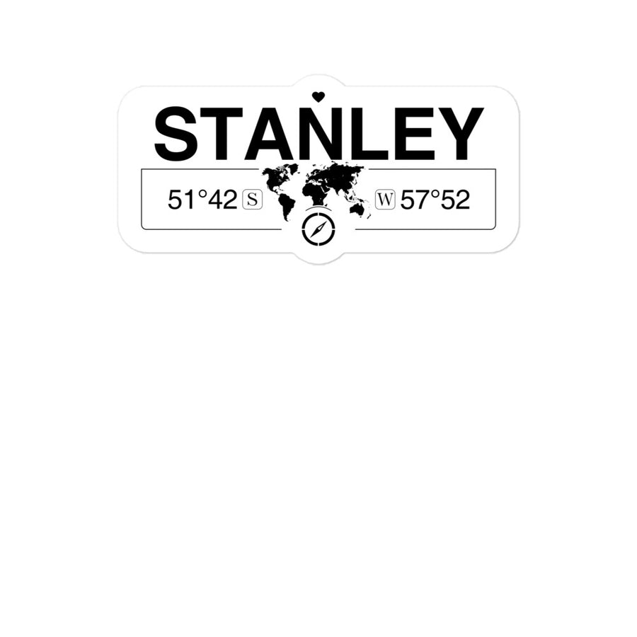 Stanley, Falkland Islands 2 x 5.5" Inch Stickers Gift with Map Coordinates #REF2748F6546