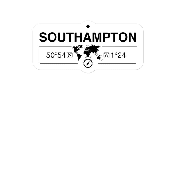 Southampton, England 2 x 5.5" Inch Stickers Gift with Map Coordinates #REF2748F6546