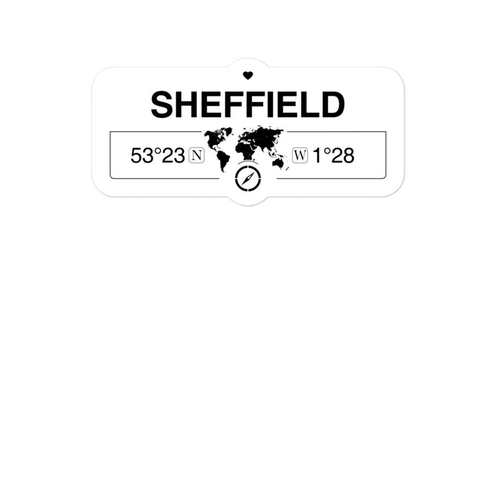Sheffield, England 2 x 5.5" Inch Stickers Gift with Map Coordinates #REF2748F6546