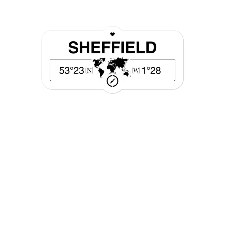 Sheffield, England 2 x 5.5" Inch Stickers Gift with Map Coordinates #REF2748F6546