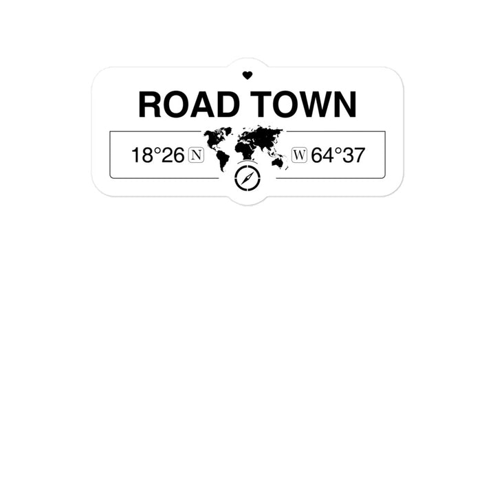 Road Town, British Virgin Islands 2 x 5.5" Inch Stickers Gift with Map Coordinates #REF2748F6546