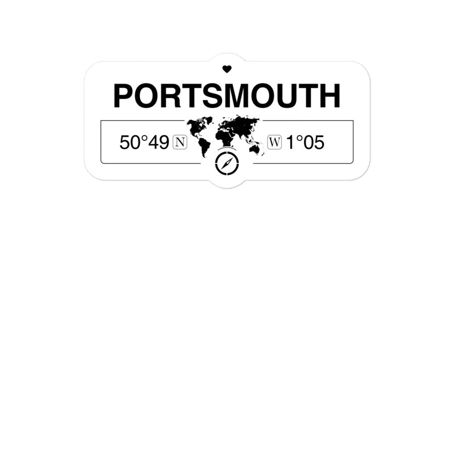 Portsmouth, England 2 x 5.5" Inch Stickers Gift with Map Coordinates #REF2748F6546