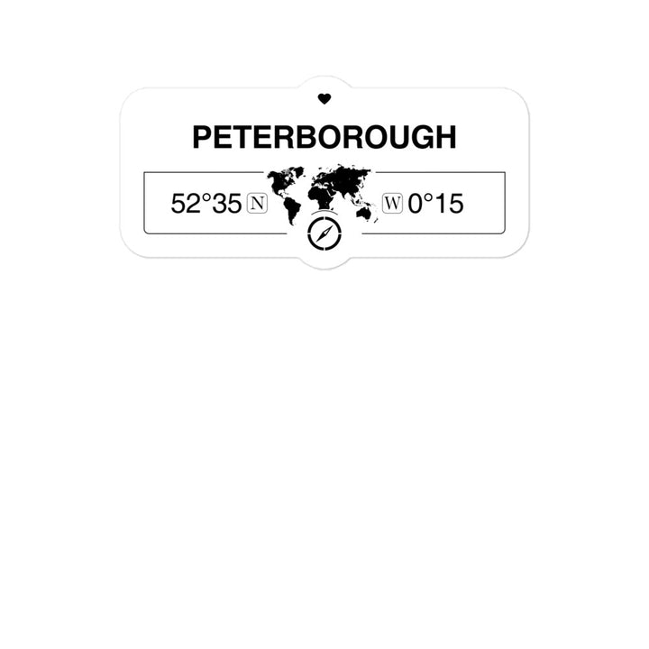 Peterborough, England 2 x 5.5" Inch Stickers Gift with Map Coordinates #REF2748F6546