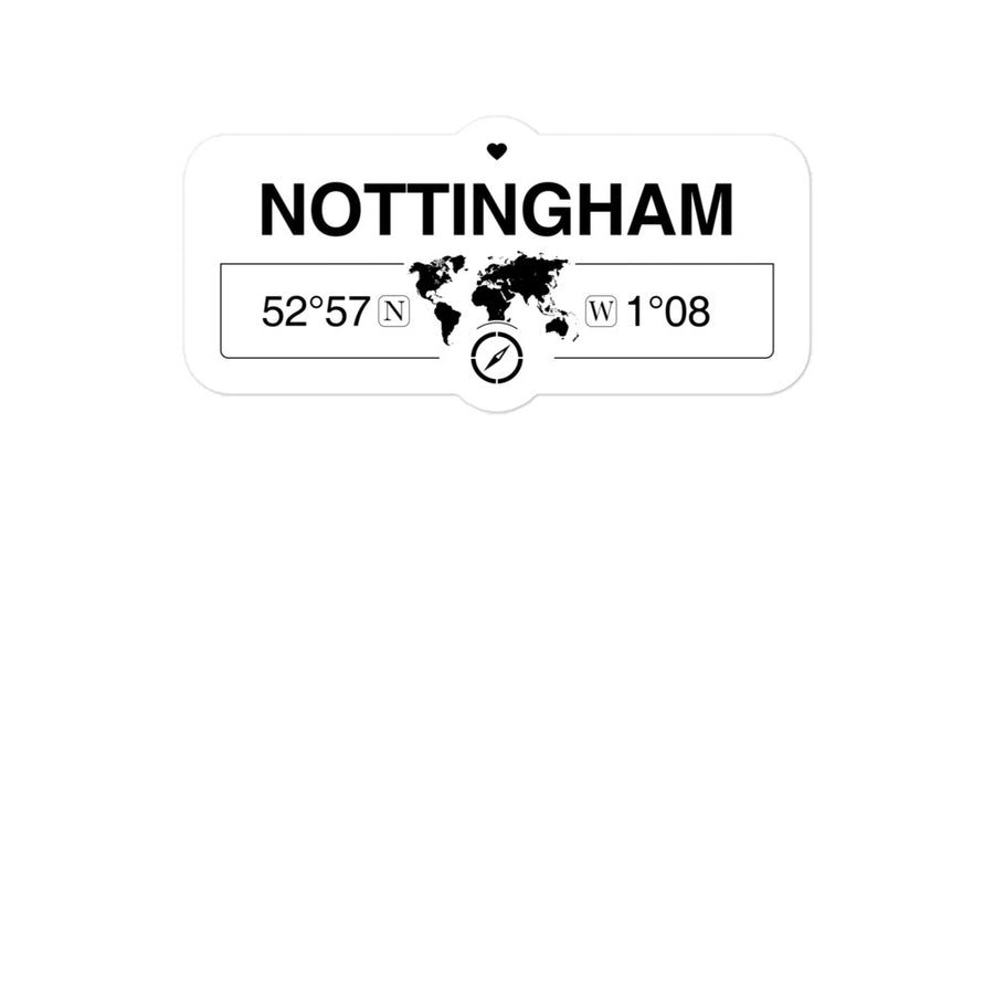 Nottingham, England 2 x 5.5" Inch Stickers Gift with Map Coordinates #REF2748F6546