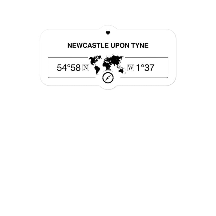 Newcastle Upon Tyne, England 2 x 5.5" Inch Stickers Gift with Map Coordinates #REF2748F6546