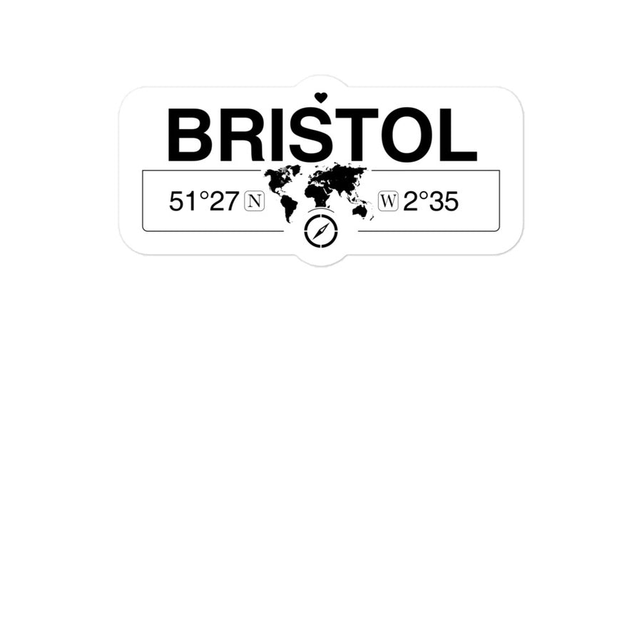 Bristol, England 2 x 5.5" Inch Stickers Gift with Map Coordinates #REF2748F6546
