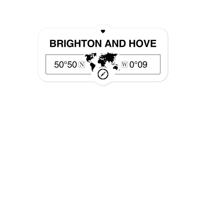 Brighton and Hove, England 2 x 5.5" Inch Stickers Gift with Map Coordinates #REF2748F6546