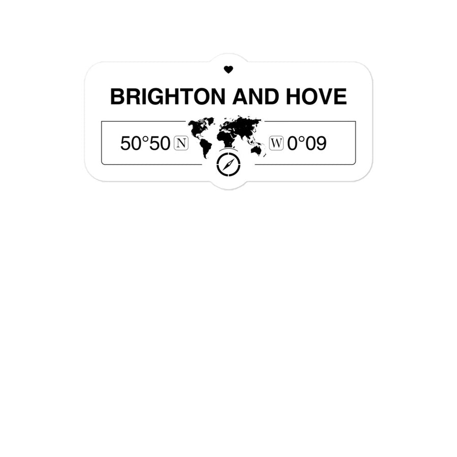 Brighton and Hove, England 2 x 5.5" Inch Stickers Gift with Map Coordinates #REF2748F6546