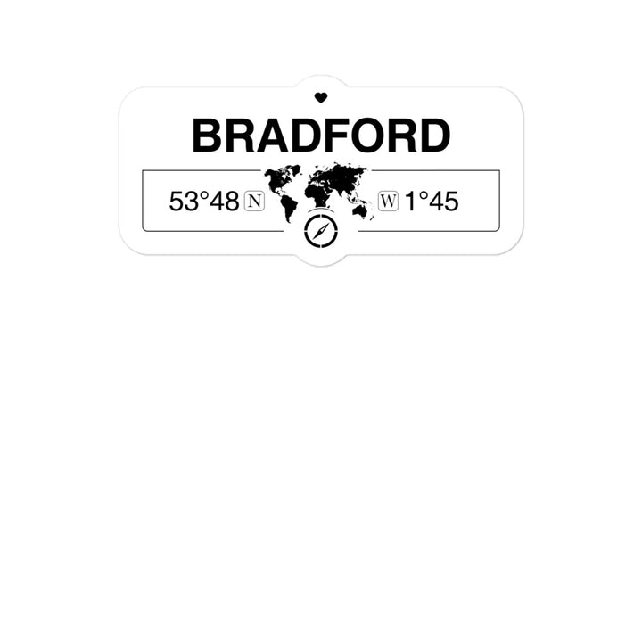 Bradford, England 2 x 5.5" Inch Stickers Gift with Map Coordinates #REF2748F6546