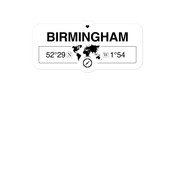 Birmingham, England 2 x 5.5" Inch Stickers Gift with Map Coordinates #REF2748F6546