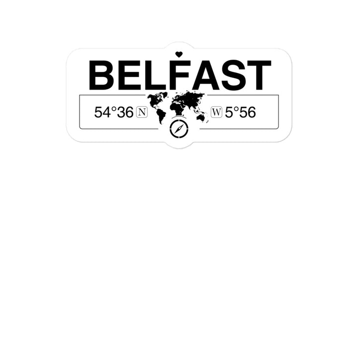 Belfast, Northern Ireland 2 x 5.5" Inch Stickers Gift with Map Coordinates #REF2748F6546