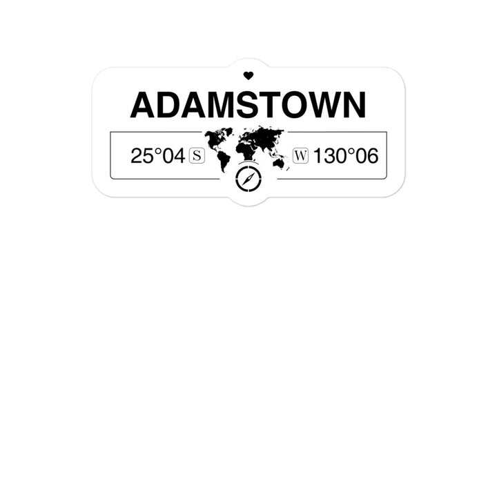 Adamstown, Pitcairn Islands 2 x 5.5" Inch Stickers Gift with Map Coordinates #REF2748F6546
