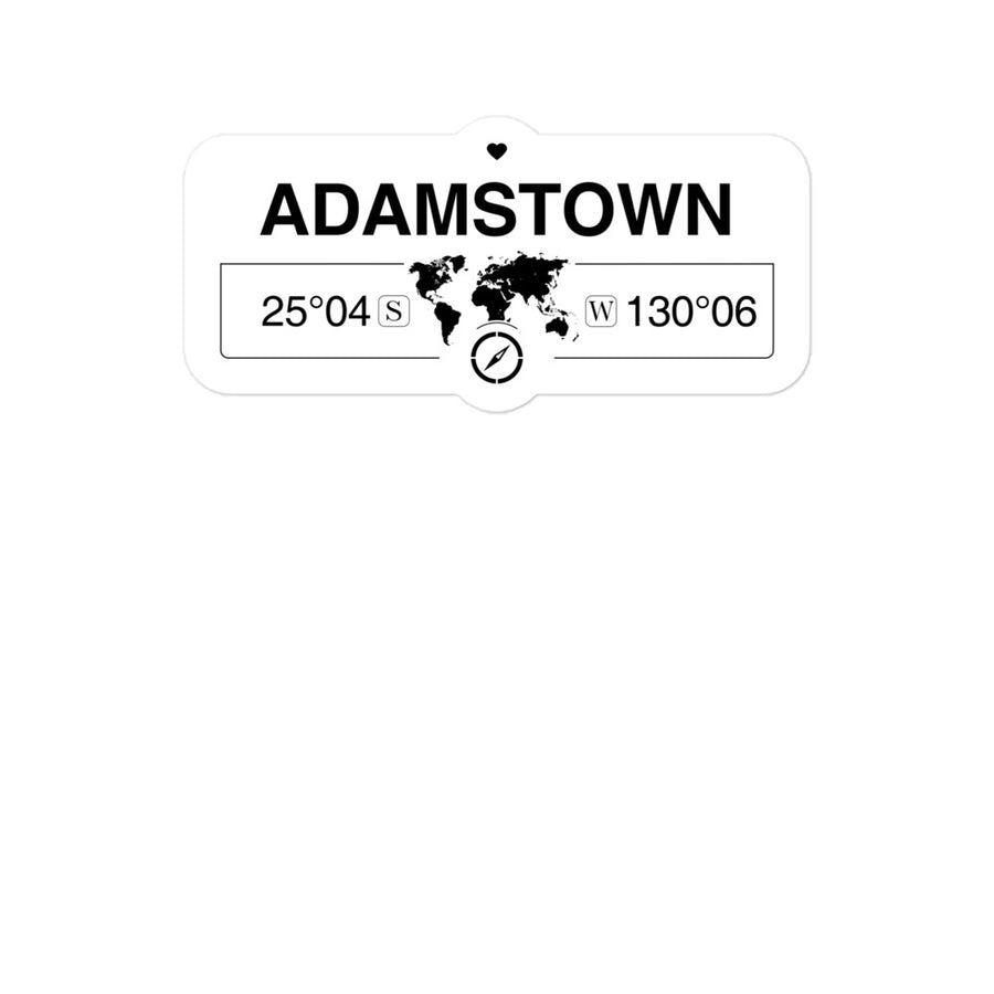 Adamstown, Pitcairn Islands 2 x 5.5" Inch Stickers Gift with Map Coordinates #REF2748F6546