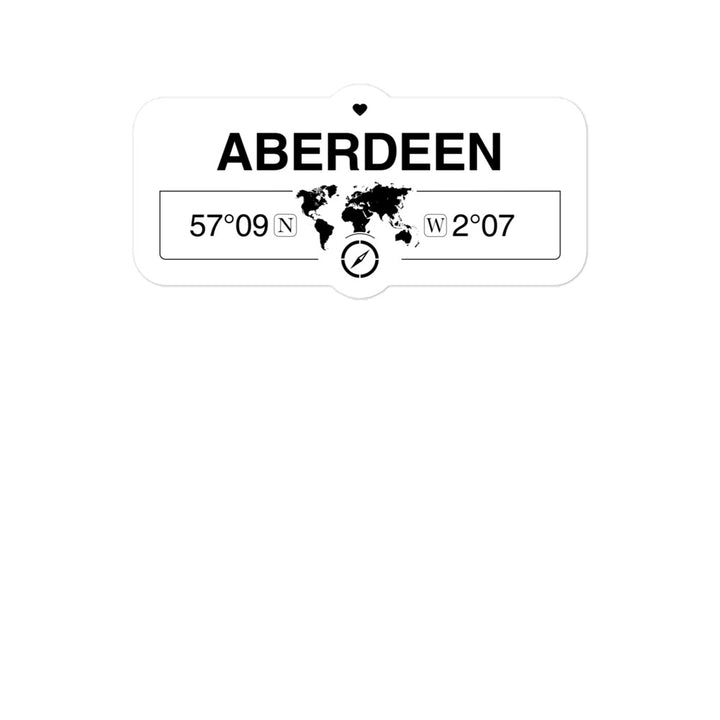 Aberdeen, Scotland 2 x 5.5" Inch Stickers Gift with Map Coordinates #REF2748F6546