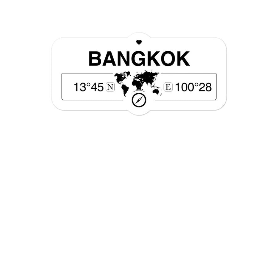 Bangkok 2 x 5.5" Inch Stickers Gift with Map Coordinates #REF2748F6546
