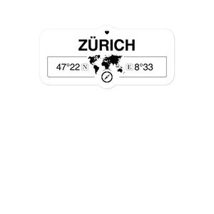 ZÃ¼rich 2 x 5.5" Inch Stickers Gift with Map Coordinates #REF2748F6546