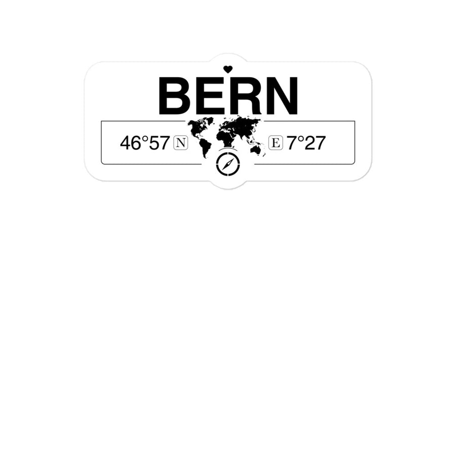 Bern 2 x 5.5" Inch Stickers Gift with Map Coordinates #REF2748F6546