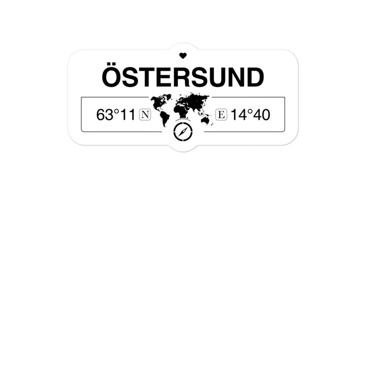 Ãstersund, JÃ¤mtland 2 x 5.5" Inch Stickers Gift with Map Coordinates #REF2748F6546