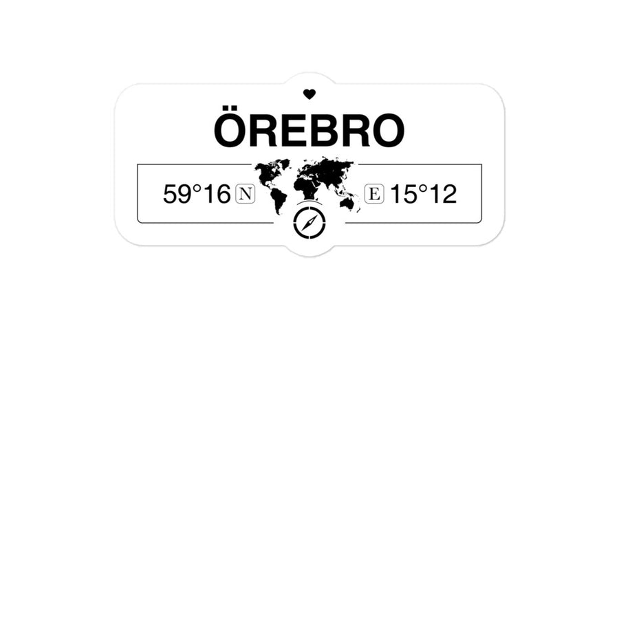 Ãrebro,  Ã¶rebro County 2 x 5.5" Inch Stickers Gift with Map Coordinates #REF2748F6546