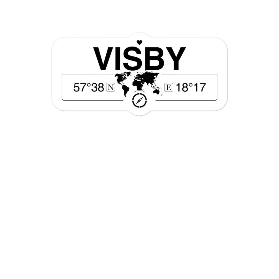 Visby, Gotland 2 x 5.5" Inch Stickers Gift with Map Coordinates #REF2748F6546