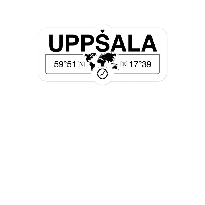 Uppsala,  uppsala County 2 x 5.5" Inch Stickers Gift with Map Coordinates #REF2748F6546