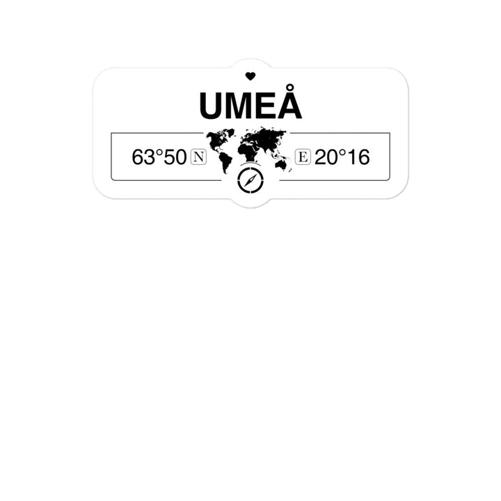 UmeÃ¥,  vÃ¤sterbotten 2 x 5.5" Inch Stickers Gift with Map Coordinates #REF2748F6546