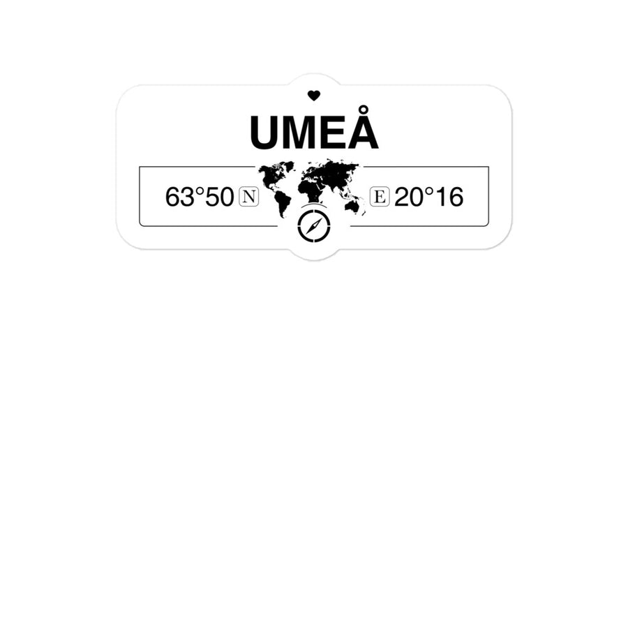 UmeÃ¥,  vÃ¤sterbotten 2 x 5.5" Inch Stickers Gift with Map Coordinates #REF2748F6546