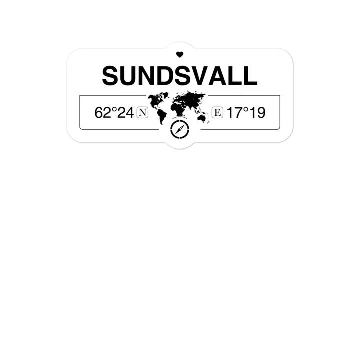 Sundsvall,  vÃ¤sternorrland 2 x 5.5" Inch Stickers Gift with Map Coordinates #REF2748F6546
