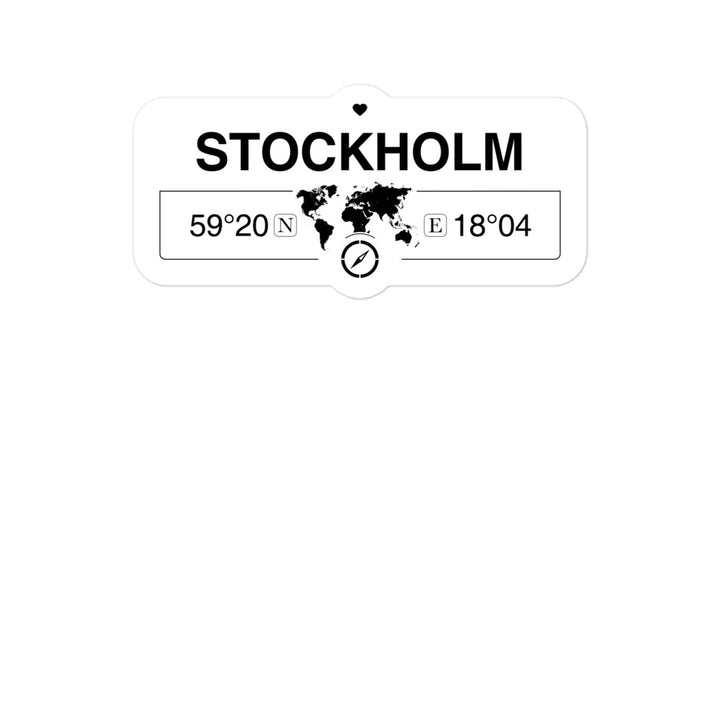 Stockholm,  stockholm Count 2 x 5.5" Inch Stickers Gift with Map Coordinates #REF2748F6546
