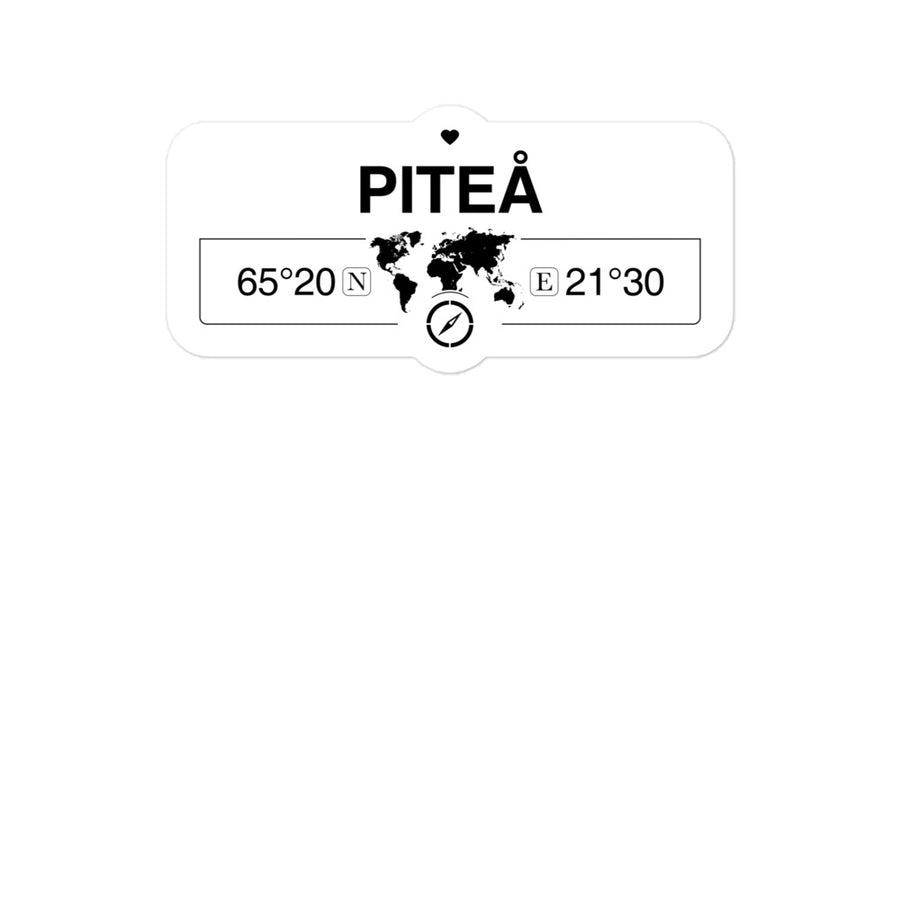 PiteÃ¥,  norrbotten 2 x 5.5" Inch Stickers Gift with Map Coordinates #REF2748F6546