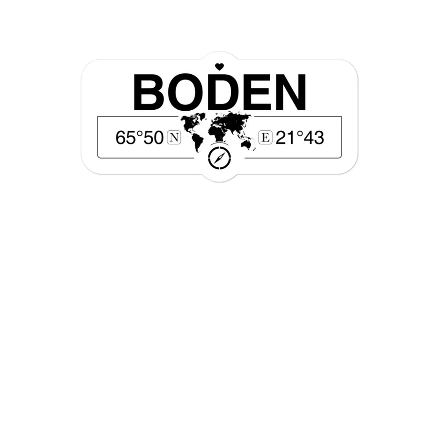 Boden,  norrbotten 2 x 5.5" Inch Stickers Gift with Map Coordinates #REF2748F6546